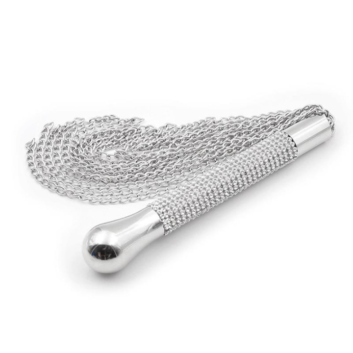 Flogger de Cadenas con Mango con Brillantes de Latetobed Bdsm Line | VibraZon