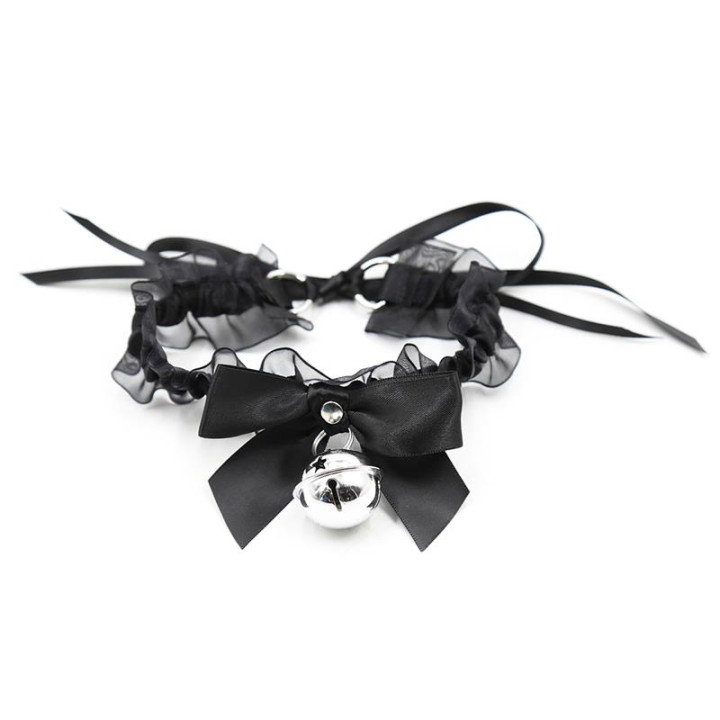 Collar con Lazo, Cascabel y Encaje de Latetobed Bdsm Line | VibraZon