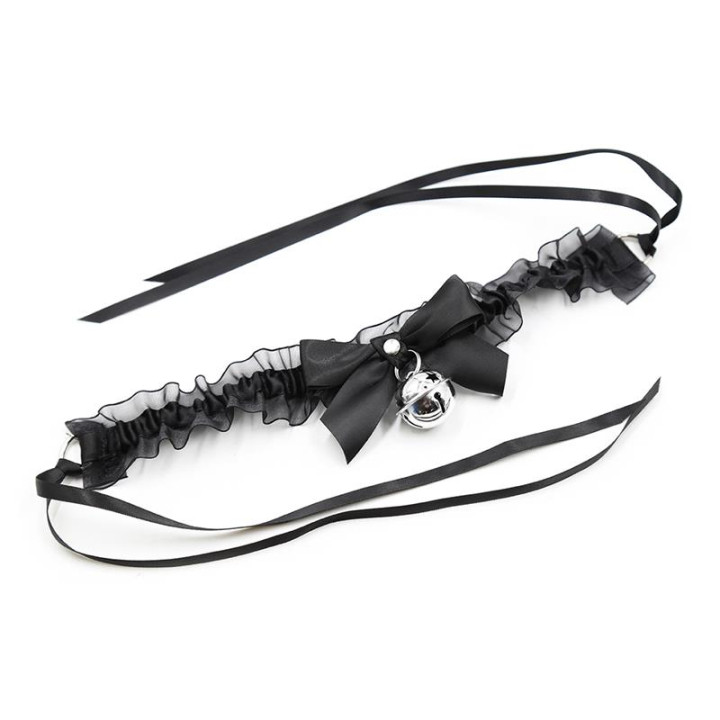 Collar con Lazo, Cascabel y Encaje de Latetobed Bdsm Line | VibraZon