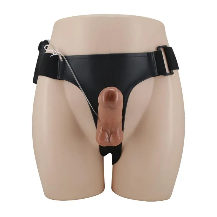 Arnés con Dildo Doble Retractil con Vibración de Baile