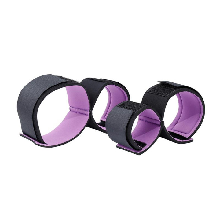 Set de Restricciones con Esposas para Muñeca y Tobillo Ajustables de Latetobed Bdsm Line | VibraZon