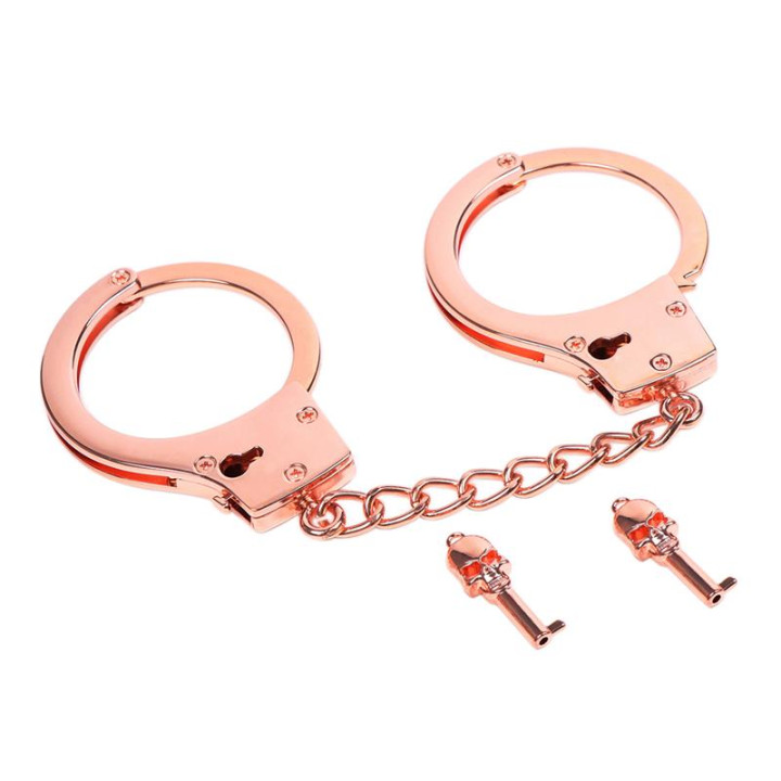 Esposas Oro Rosa con Llaves de Calavera de Latetobed Bdsm Line | VibraZon