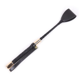Fusta Clásica Negro y Dorado 30 cm de Latetobed Bdsm Line | VibraZon