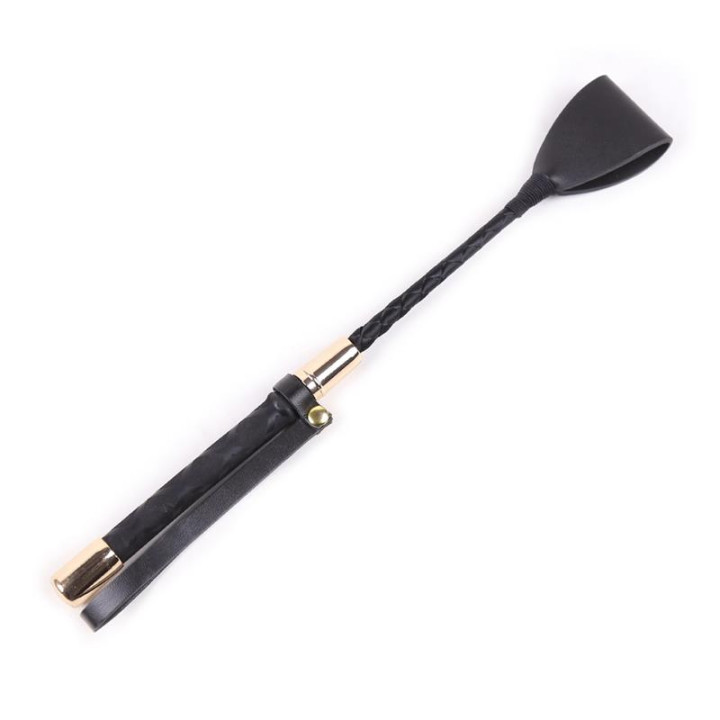 Fusta Clásica Negro y Dorado 30 cm de Latetobed Bdsm Line | VibraZon