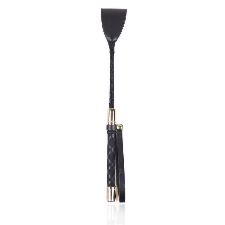 Fusta Clásica Negro y Dorado 30 cm de Latetobed Bdsm Line | VibraZon