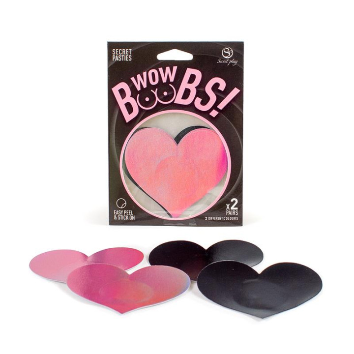 Wow Boobs! Pezoneras Corazón Holográficos de Secret Play | VibraZon
