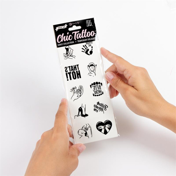 Set de 10 Tattoos Temporales Kinky Collection de Secret Play | VibraZon