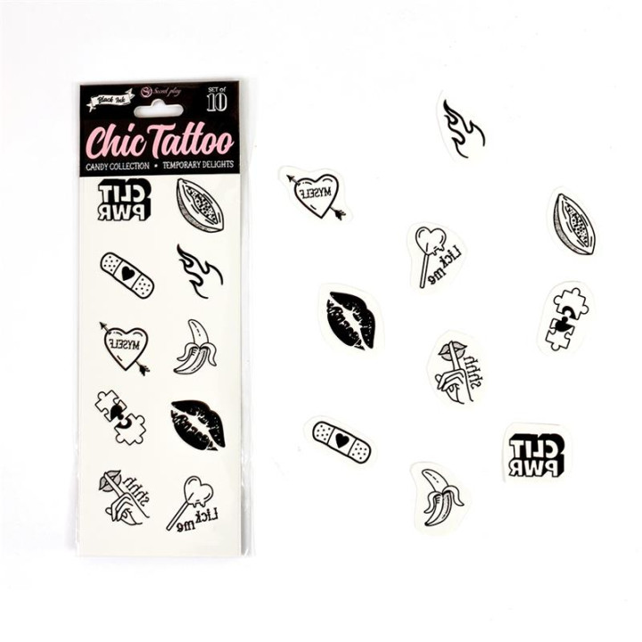 Set de 10 Tattoos Temporales Candy Collection de Secret Play | VibraZon