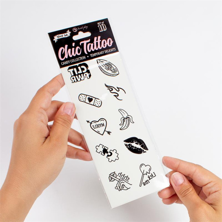 Set de 10 Tattoos Temporales Candy Collection de Secret Play | VibraZon