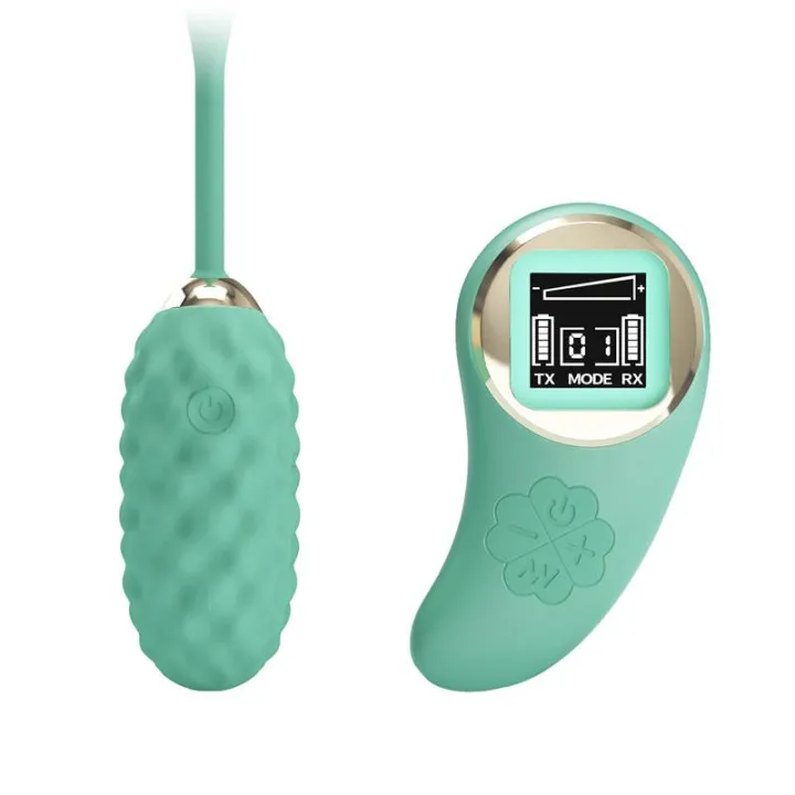 Vivian Huevo Vibrador con Control Remoto Pantalla Digital Verde de Prettylove