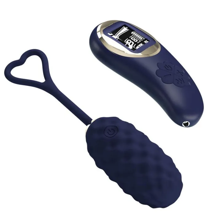 Vivian Huevo Vibrador con Control Remoto con Pantalla Digital Azul de Prettylove