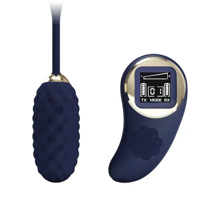 Vivian Huevo Vibrador con Control Remoto con Pantalla Digital Azul de Prettylove