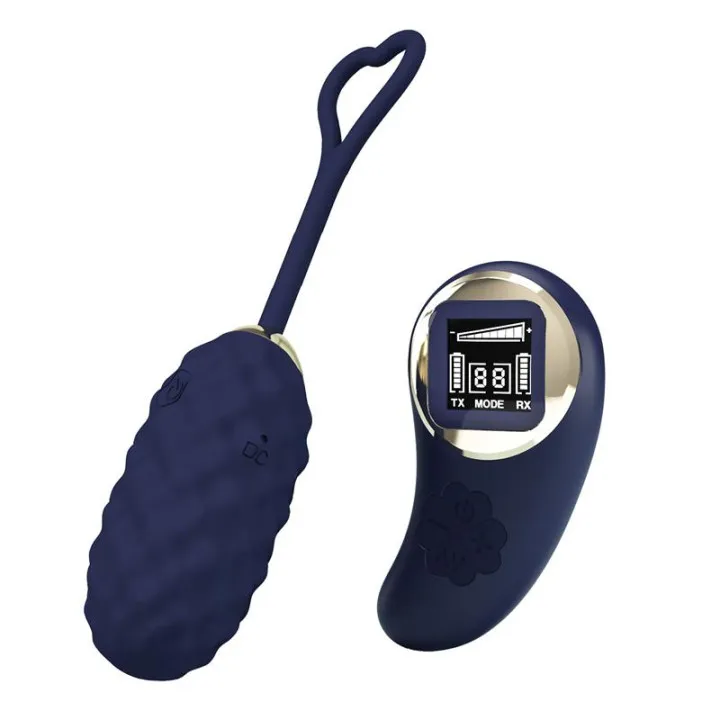 Vivian Huevo Vibrador con Control Remoto con Pantalla Digital Azul de Prettylove