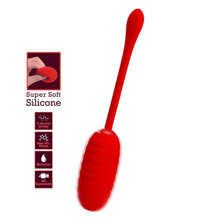 Kirk Huevo Vibrador Rojo de Prettylove