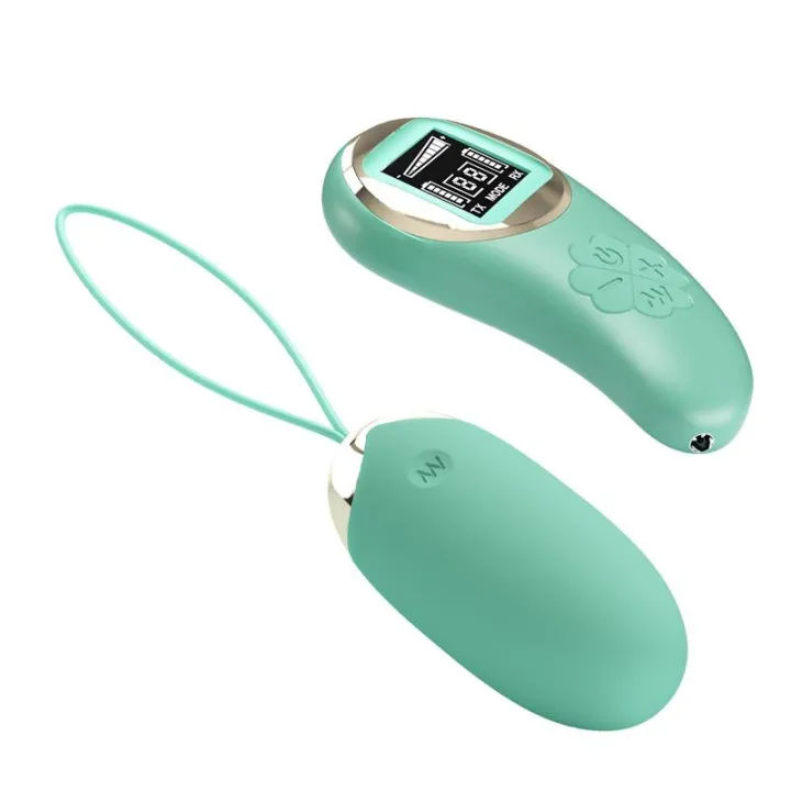 Mina Huevo Vibrador con Control Remoto Pantalla Digital Verde de Prettylove
