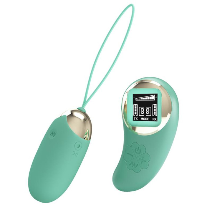 Mina Huevo Vibrador con Control Remoto Pantalla Digital Verde de Prettylove | VibraZon