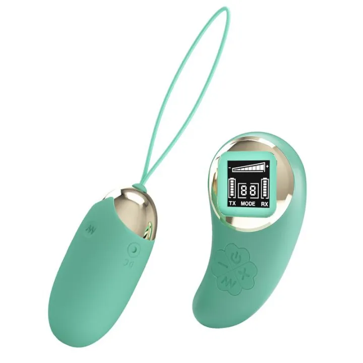 Mina Huevo Vibrador con Control Remoto Pantalla Digital Verde de Prettylove