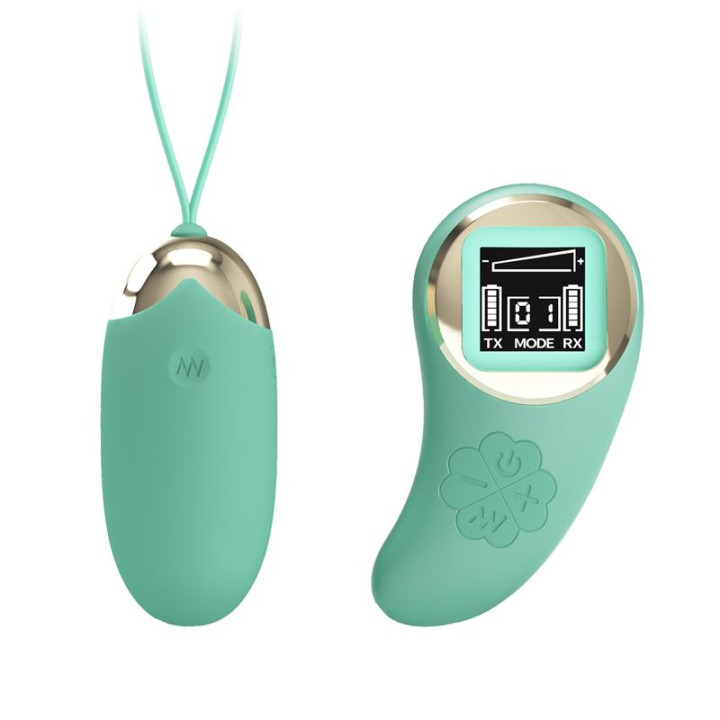 Mina Huevo Vibrador con Control Remoto Pantalla Digital Verde de Prettylove | VibraZon