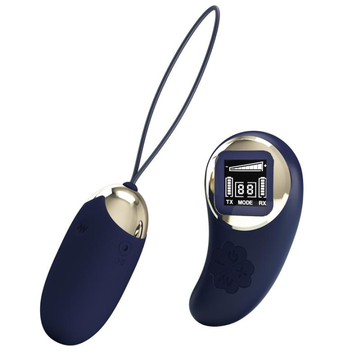 Mina Huevo Vibrador con Control Remoto Pantalla Digital Azul de Prettylove | VibraZon