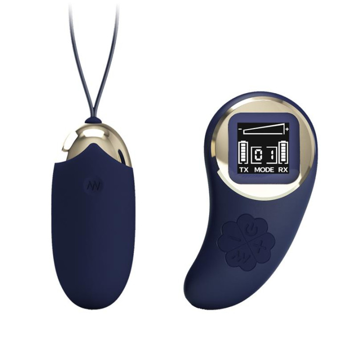 Mina Huevo Vibrador con Control Remoto Pantalla Digital Azul de Prettylove | VibraZon