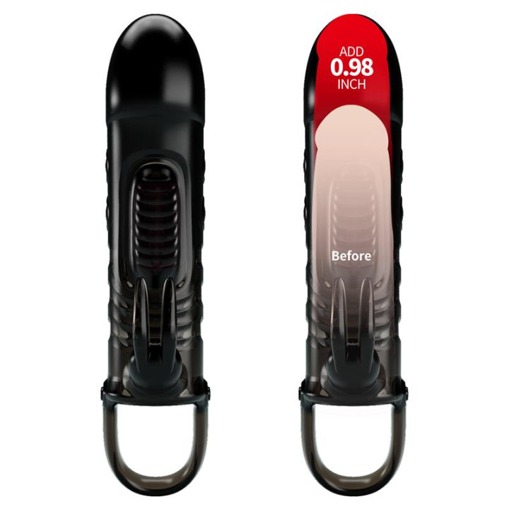 Funda para el Pene con Vibración Negro de Prettylove | VibraZon