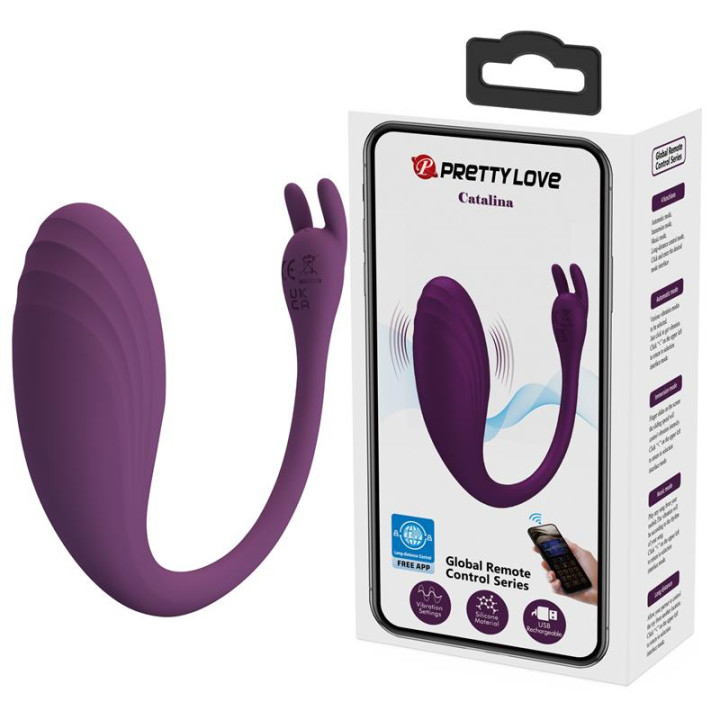 Catalina Huevo Vibrador con APP Púrpura de Prettylove | VibraZon