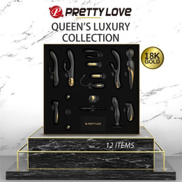 Luxury Set Queens 12 Juguetes Negro y Oro 18k de Prettylove | VibraZon