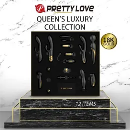 Luxury Set Queens 12 Juguetes Negro y Oro 18k de Prettylove