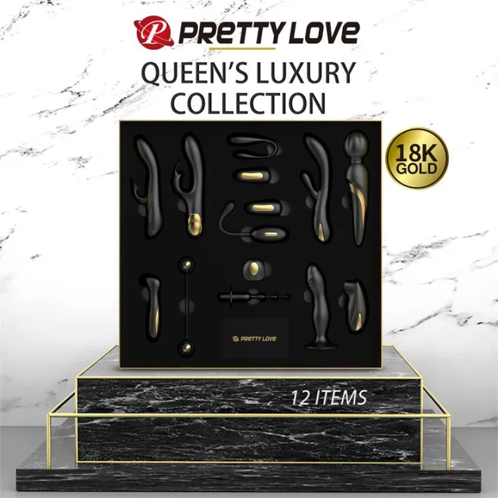 Luxury Set Queens 12 Juguetes Negro y Oro 18k de Prettylove