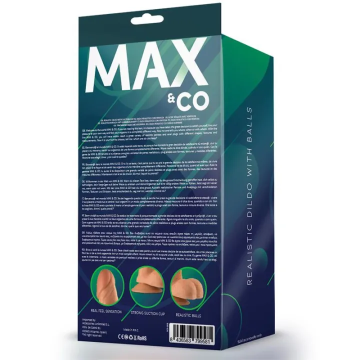 Saul Dildo Realista con Testículos Natural 8,25 - 21 cm de Max & Co