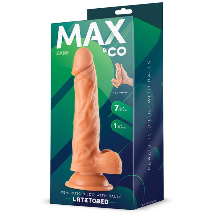 Zane Dildo Realista con Testículos Natural 7,6 - 19.5 cm de Max & Co | VibraZon