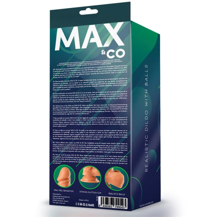 Zane Dildo Realista con Testículos Natural 7,6 - 19.5 cm de Max & Co | VibraZon