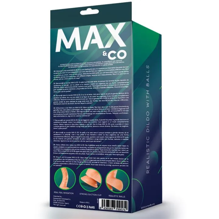 Kurt Dildo Realista con Testículos Natural 9,4 - 24 cm de Max & Co