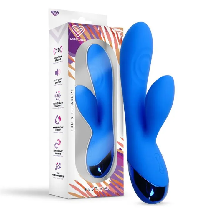 Marna Vibrador USB Azul de Festival