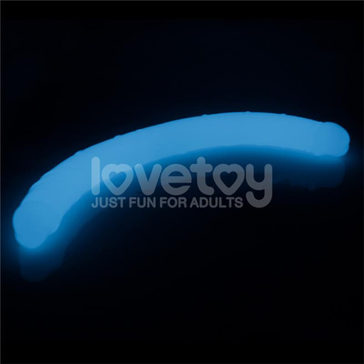 Dildo Doble Lumino Luz Azul 18.5 de Lovetoy | VibraZon