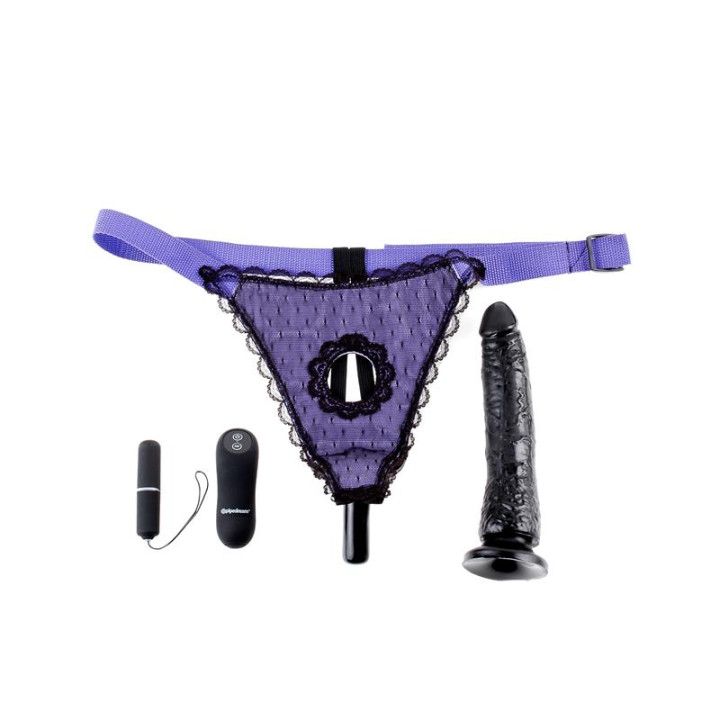 Arnés con Dildo con Vibración y Control Remoto Púrpura de Fetish Fantasy Series | VibraZon
