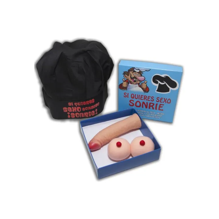 Set Caja Gorro Cocinero, Broche Teta y Estimulador de Diverty Sex