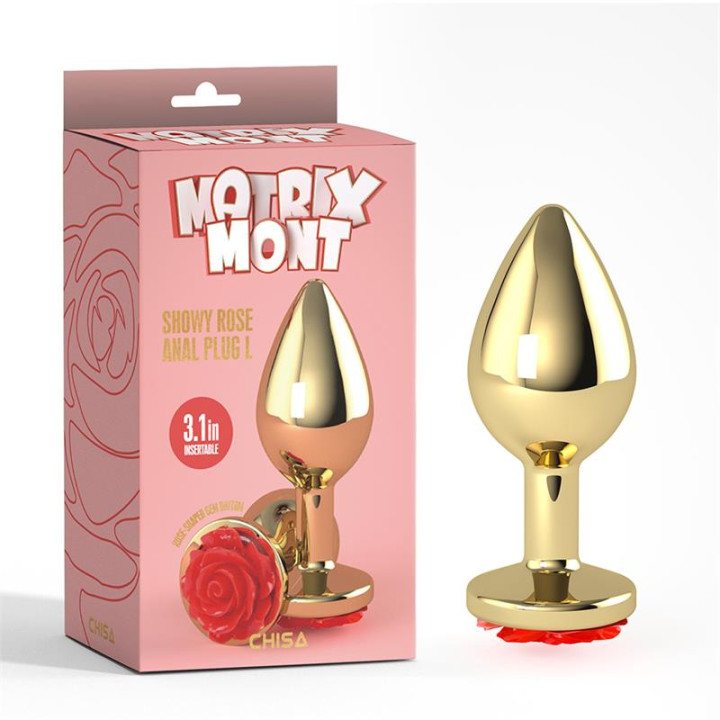 Plug Anal con Joya de Rosa Showy Rose Talla L de Chisa | VibraZon