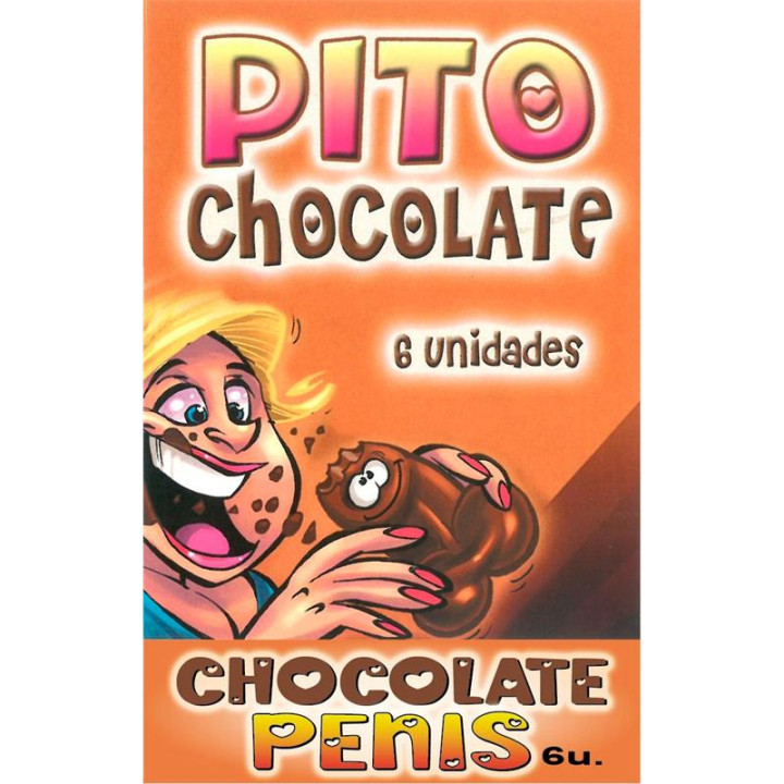 Caja Comic Forma Pene Chocolate Negro 6 unidades de Diverty Sex | VibraZon