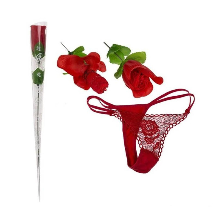Rosa con Tanga Color Rojo de Diverty Sex | VibraZon