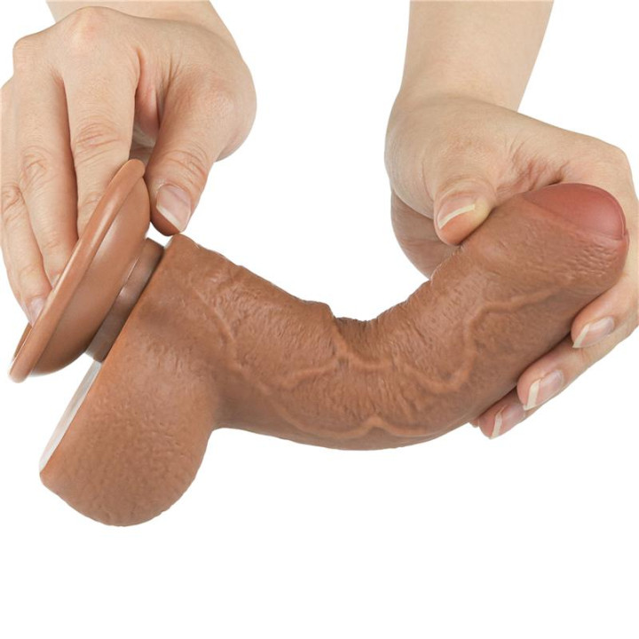 Dildo con Piel Retractil 7 Bronceado de Lovetoy | VibraZon