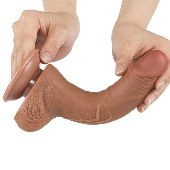 Dildo con Piel Retractil 7.5 Bronceado de Lovetoy | VibraZon