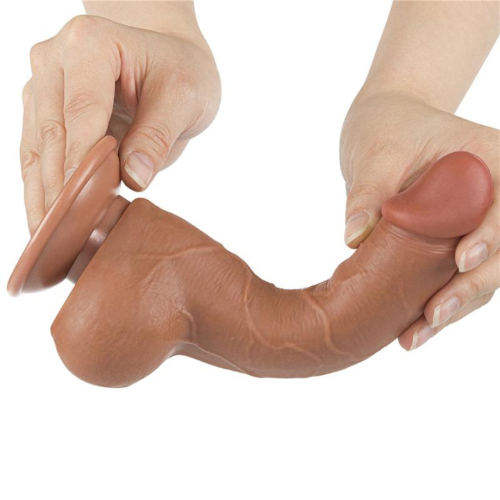 Dildo con Piel Retractil 7.5 Bronceado de Lovetoy | VibraZon