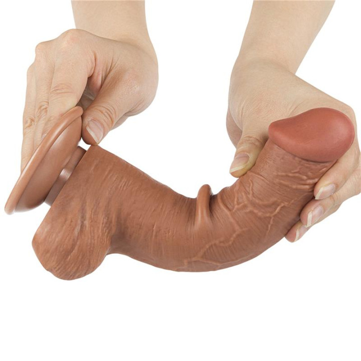 Dildo con Piel Retractil Skin 8 Bronceado de Lovetoy | VibraZon