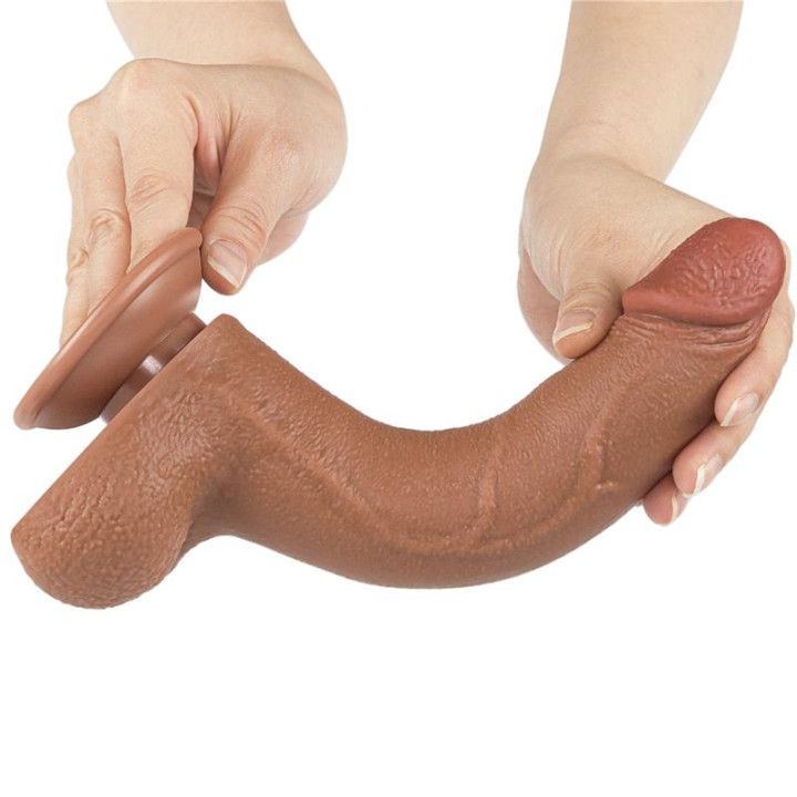 Dildo con Piel Retractil 8.5 Bronceado de Lovetoy | VibraZon