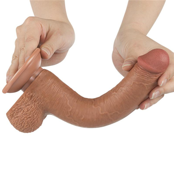 Dildo con Piel Retractil 9 Bronceado de Lovetoy | VibraZon