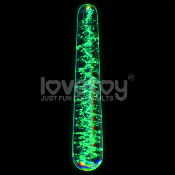 Dildo de Cristal que Brilla en la Oscuridad Dark Twilight Slim Fantasy de Lovetoy