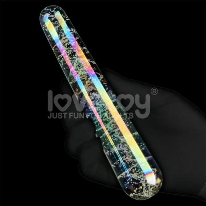 Dildo de Cristal que Brilla en la Oscuridad Dark Twilight Slim Fantasy de Lovetoy