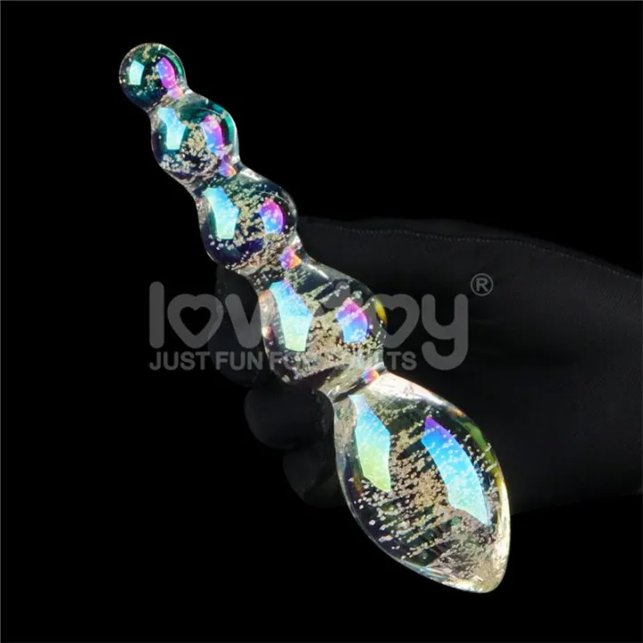 Dildo de Cristal que Brilla en la Oscuridad Dark Twilight Gleam Tantalizing Orbs de Lovetoy