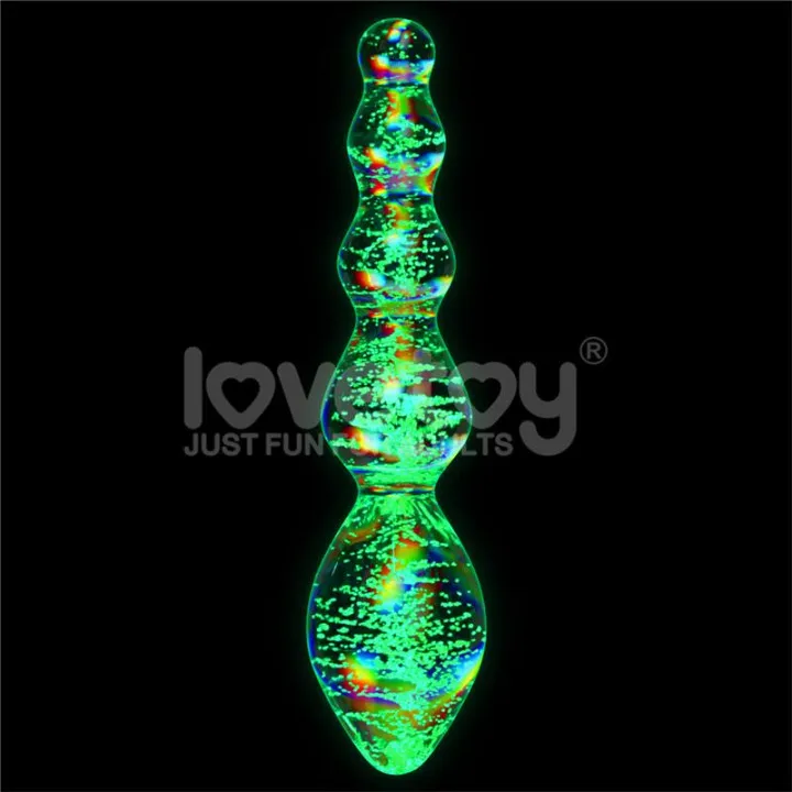 Dildo de Cristal que Brilla en la Oscuridad Dark Twilight Gleam Tantalizing Orbs de Lovetoy